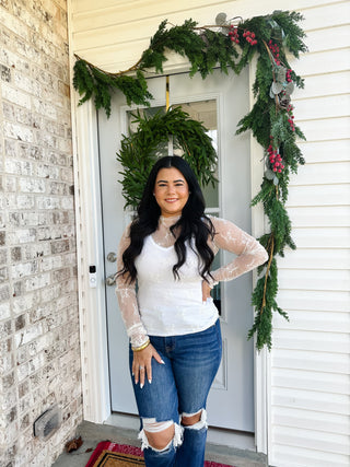 Piper Cream Lace Long Sleeve Top - Southern Roots & Boots