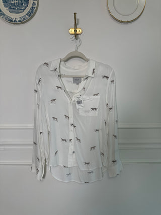 White Leopard Button Up