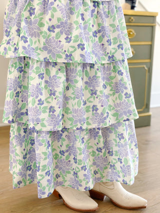 Field of Dreams Purple & Green Floral Midi Dress - Southern Roots & Boots