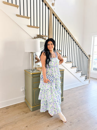 Field of Dreams Purple & Green Floral Midi Dress - Southern Roots & Boots