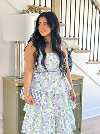 Field of Dreams Purple & Green Floral Midi Dress - Southern Roots & Boots