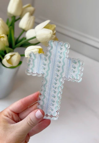 Trinity Scalloped Acrylic Cross Blocks - Southern Roots & Boots
