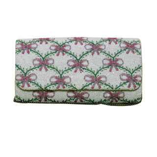 Put a Bow On It Pink Vine Hand-Beaded Clutch Bag - Southern Roots & Boots
