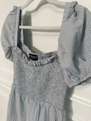 Grey & White Gingham Romper - Magnolia & Pine
