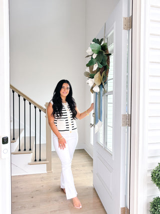 Summer Friday White Crop Flare Jeans - Southern Roots & Boots