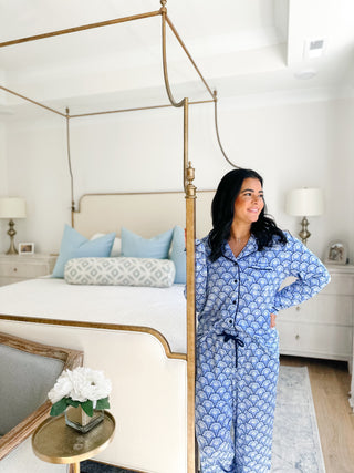 Magnolia Morning Blue & White Pajama Set