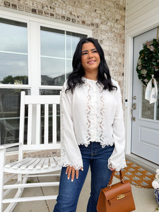 Sunday Lace Button Blouse