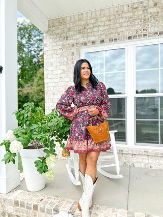 Melanie Floral Mini Dress - Magnolia & Pine