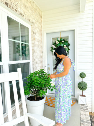 Field of Dreams Purple & Green Floral Midi Dress - Southern Roots & Boots