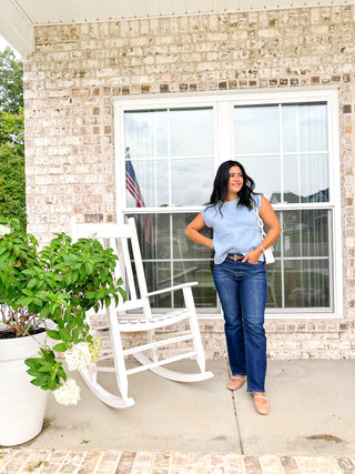 The Carolina Pearl Jeweled Trim Knit Top - Magnolia & Pine