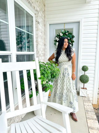 Charleston Garden- Navy & Cream Floral Maxi Dress - Southern Roots & Boots