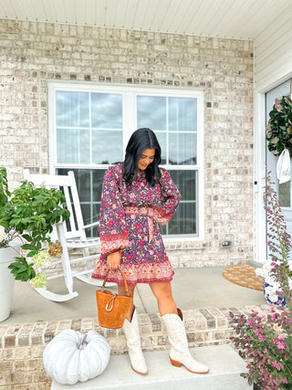 Melanie Floral Mini Dress - Magnolia & Pine