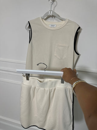 Ivory & Black Active Set - Tank & Skort - Magnolia & Pine