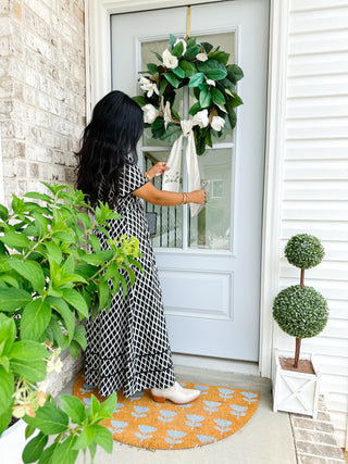 Black & White Diamond Printed Midi Dress - Magnolia & Pine