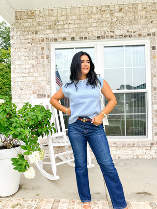 The Carolina Pearl Jeweled Trim Knit Top - Magnolia & Pine