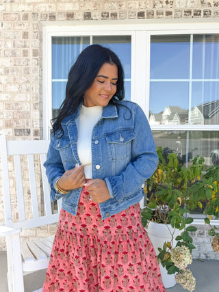 Classic Light Wash Denim Stretch Jacket