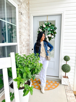 Harbor White & Taupe Striped Sleeveless Knit Top - Southern Roots & Boots