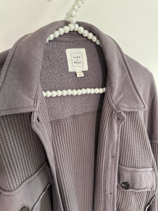 Purple Waffle Knit Shacket