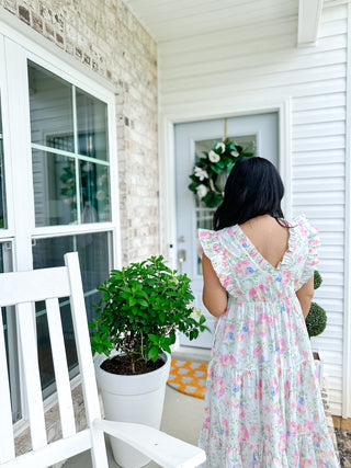 Francesca Ruffle Sleeveless Floral Midi Dress - Southern Roots & Boots