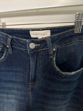 Medium Wash Distressed Crop Flare Jeans - Magnolia & Pine