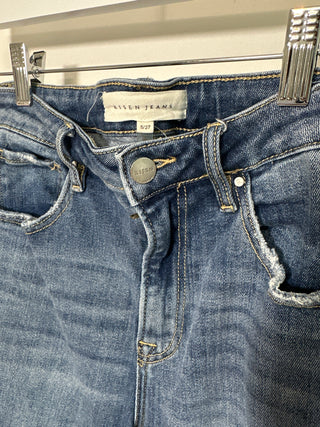 Light Wash Distressed Crop Flare Jeans - Magnolia & Pine