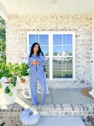 Magnolia Morning Blue & White Pajama Set