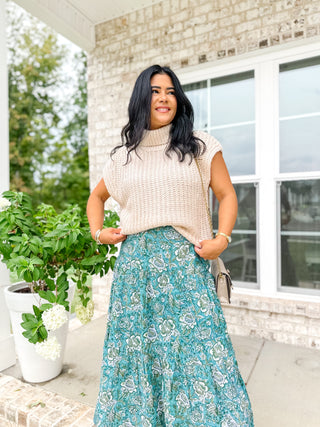 The Harvest Knit Top Sleeveless Turtleneck Sweater - Magnolia & Pine