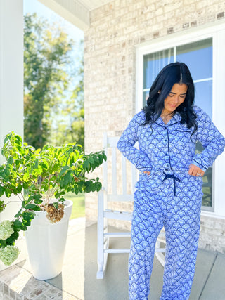 Magnolia Morning Blue & White Pajama Set