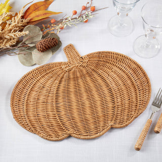 Fall Harvest Rattan Pumpkin Placemat - Magnolia & Pine