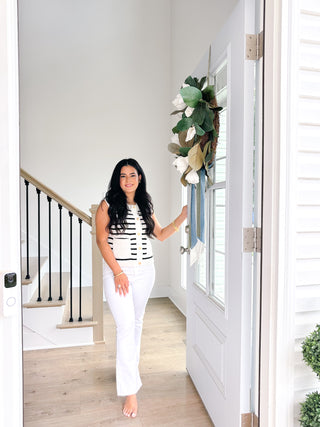 Summer Friday White Crop Flare Jeans - Southern Roots & Boots