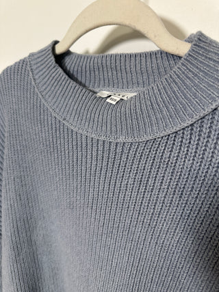 Blue Grey Oversized Knit Sweater - Magnolia & Pine