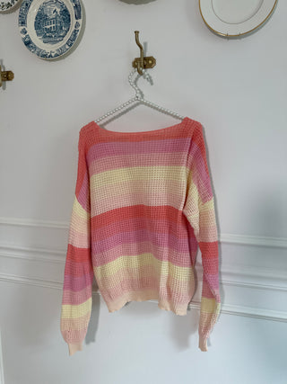 Pink, Yellow & Orange Stripe Sweater