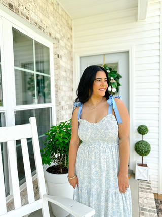 Something Blue Floral Tiered Maxi Dress - Southern Roots & Boots