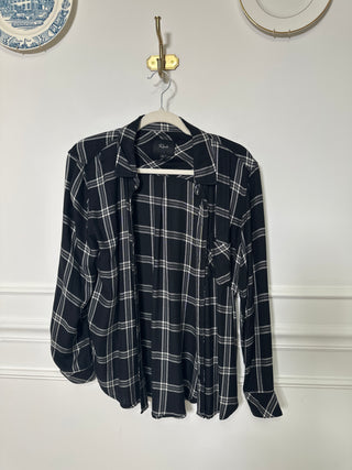 Black & White Plaid Button Up