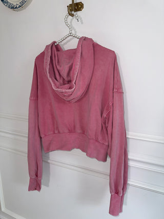 Washed Pink Zip Up Jacket