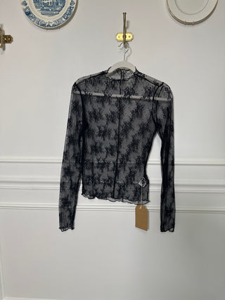 Piper Black Lace Long Sleeve Top