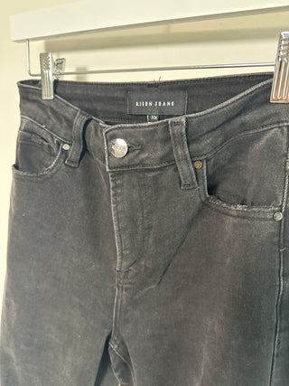 Black Distressed Crop Flare Jeans