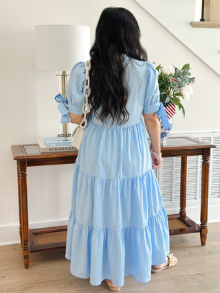 Blue Hydrangea Midi Dress - Southern Roots & Boots