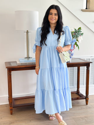 Blue Hydrangea Midi Dress - Southern Roots & Boots