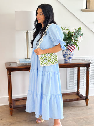 Blue Hydrangea Midi Dress - Southern Roots & Boots