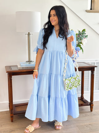 Blue Hydrangea Midi Dress - Southern Roots & Boots