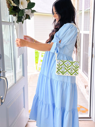 Blue Hydrangea Midi Dress - Southern Roots & Boots