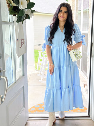 Blue Hydrangea Midi Dress - Southern Roots & Boots
