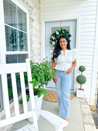 Southern Pearl Light Wash High Rise Wide Leg Jeans - Southern Roots & Boots