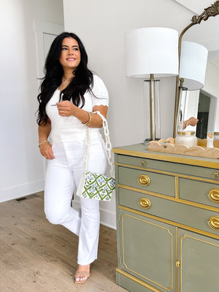 Summer Friday White Crop Flare Jeans - Southern Roots & Boots
