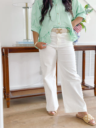 Pearl Club White Wide Leg Jeans - Southern Roots & Boots