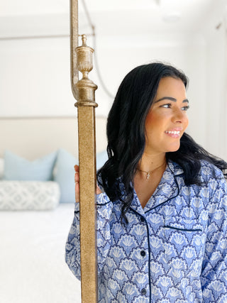 Magnolia Morning Blue & White Pajama Set