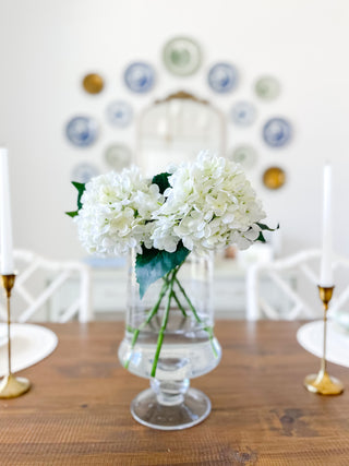 White Faux Hydrangea Stems (Set of 3)