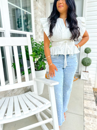 Southern Pearl Light Wash High Rise Wide Leg Jeans - Southern Roots & Boots