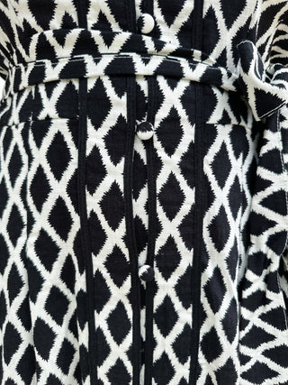 Black & White Diamond Printed Midi Dress - Magnolia & Pine